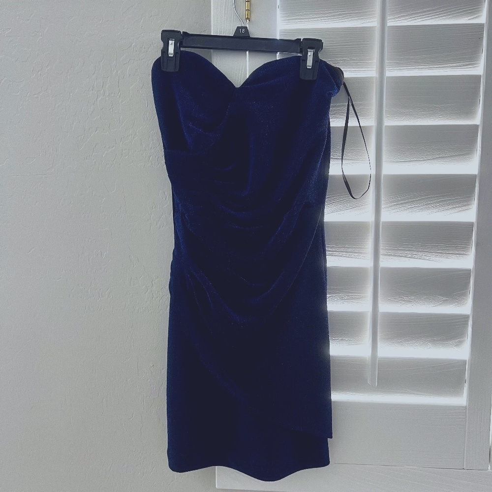 Forever21 navy/sparkly strapless dress